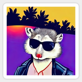 Awesome Possum 1980s poster Sticker